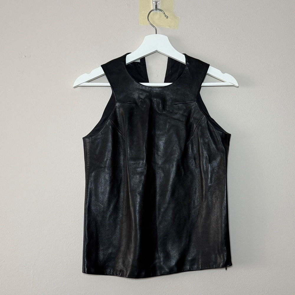 Markus Huemer Black Leather Sleeveless Top - 4